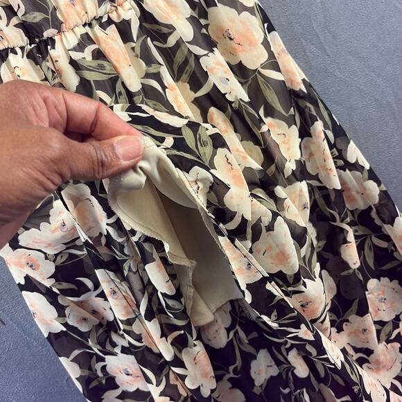 Foreign Exchange Dress Floral Chiffon Sz Small Sheer Summer Spaghetti StrapY2K - Picture 8 of 9